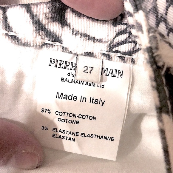 NWOT Pierre Balmain Black and White Print Jean - Picture 7 of 8